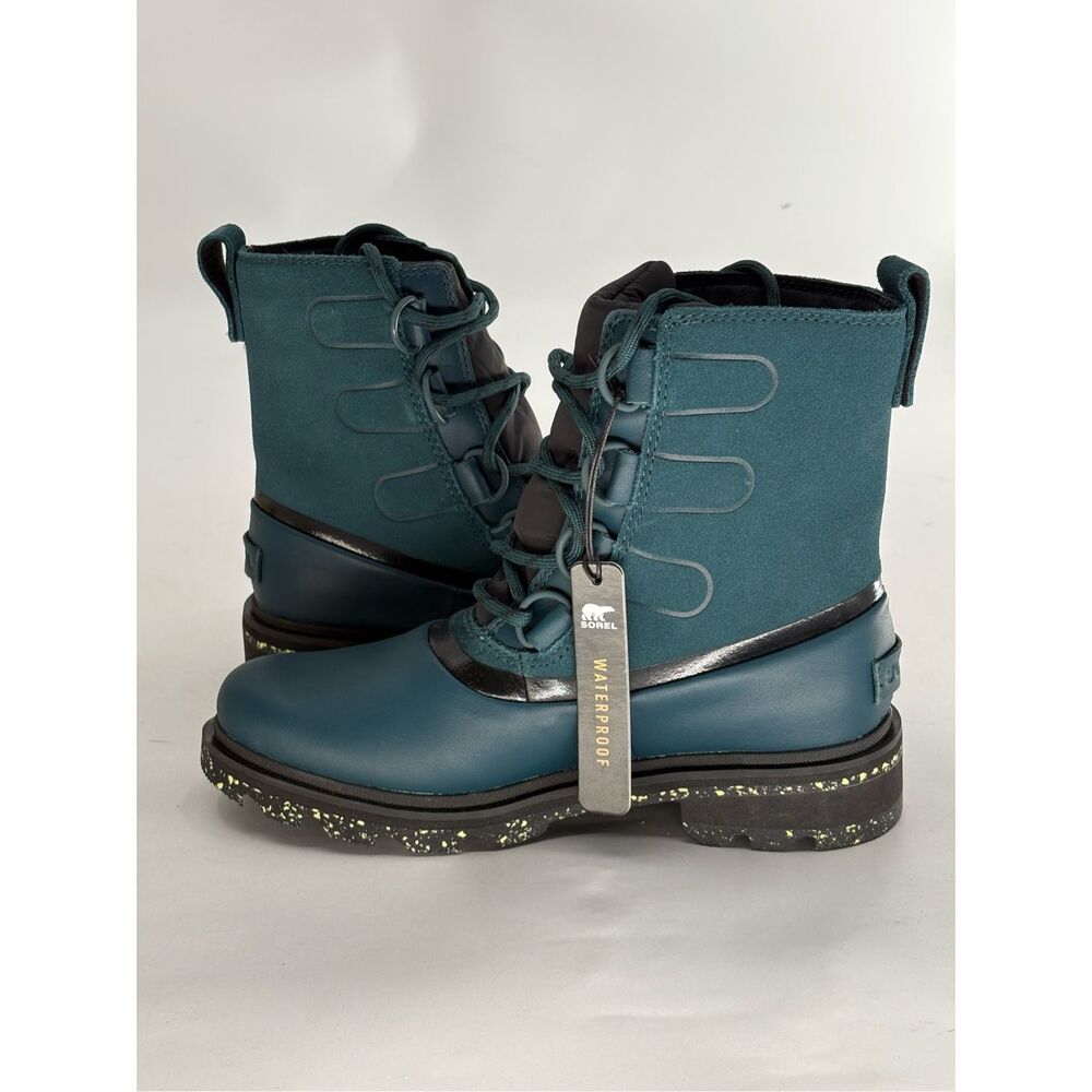 Sorel Boots Lennox Street Speckled Teal Green Waterproof Women 6.5 Winter New
